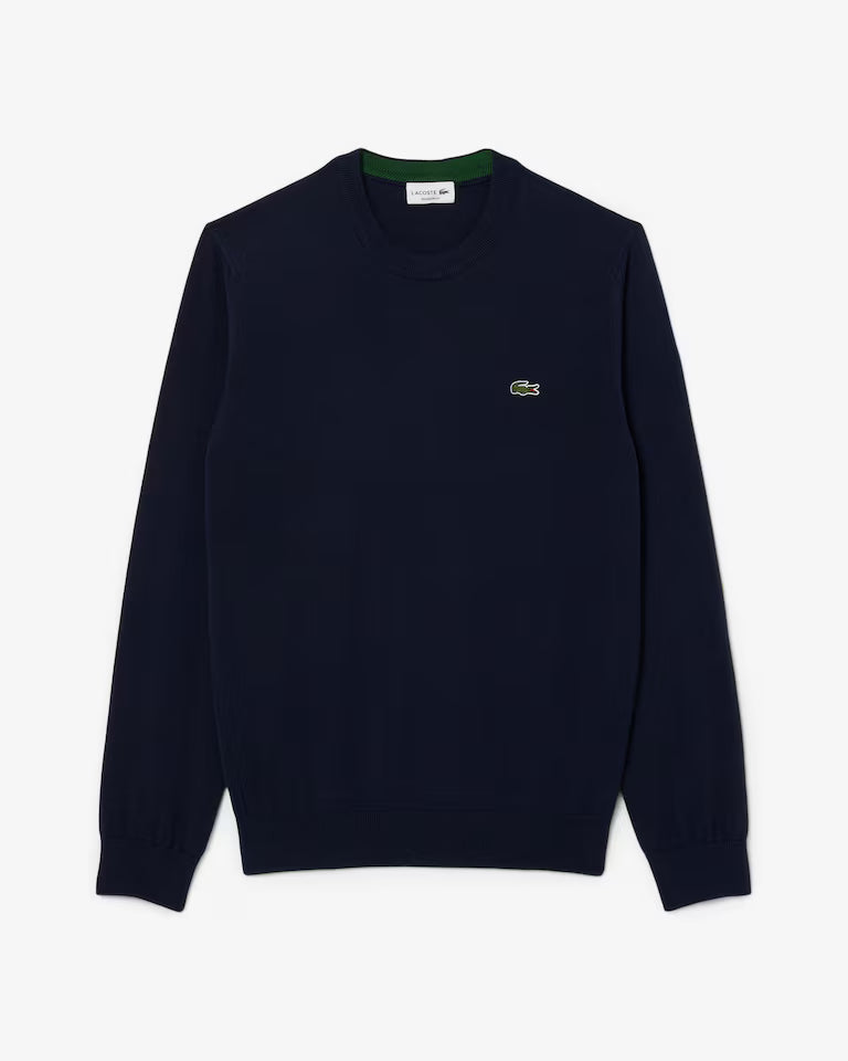 Pull coton uni col rond