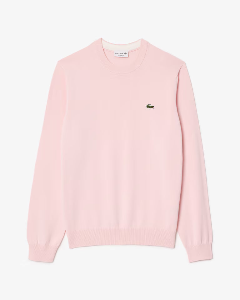 Pull coton uni col rond