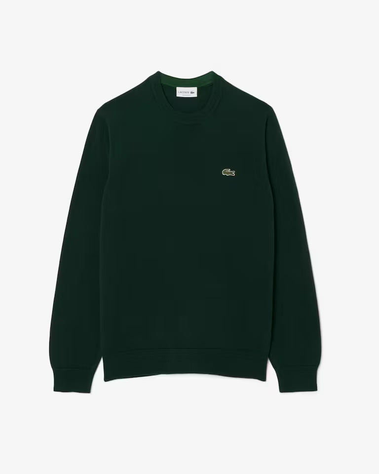 Pull coton uni col rond